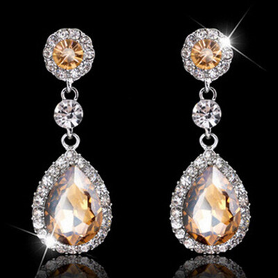 

1 Pair Hot Women Luxury Waterdrop Chandelier Earrings Rhinestone Crystal Jewelry Mothers Day Gift
