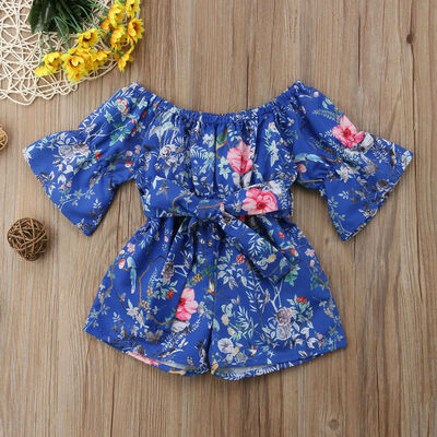 

Casual Toddler Kids Baby Girl Romper Floral Bodysuit Sunsuit Playsuit Outfits
