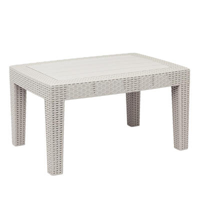 

Outdoor Patio Garden All Weather Resin Coffee Table Gray White