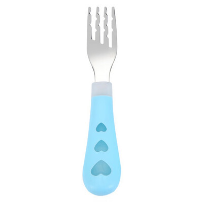 

1 pcs Stainless Steel Children Tableware Round Spoon Fork Cartoon Spoon Fork Set