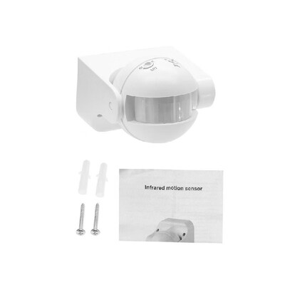 

AC 220V-240V 180 Degree Outdoor IP44 Security PIR Infrared Motion Sensor Switch Movement Detector Max 12m 3-2000LUX Energy-saving