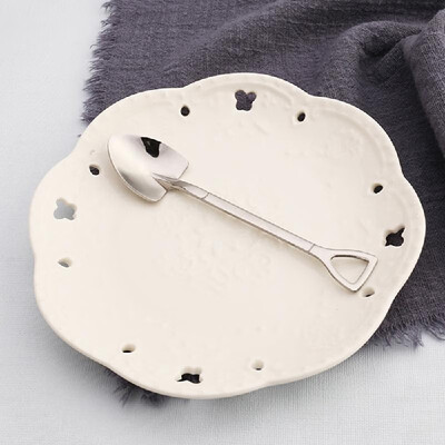 

Stainless Steel Shovel Shaped Fruit Salad Fork Dessert Cake Fork Coffee Tea Spoon Ice Cream Dessert Spoon Kid Kitchen Tableware
