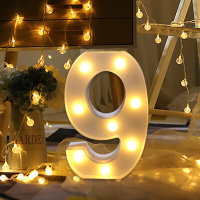 

Gobestart Alphabet LED Digital Lights Light Up White Plastic Digital Standing Hanging A