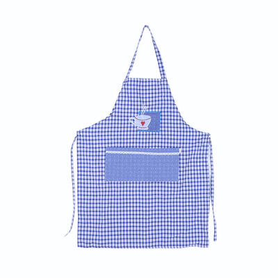 

Embroidered Plaid Cotton Apron Kitchen Dining-room Sanitary Clothes Apron