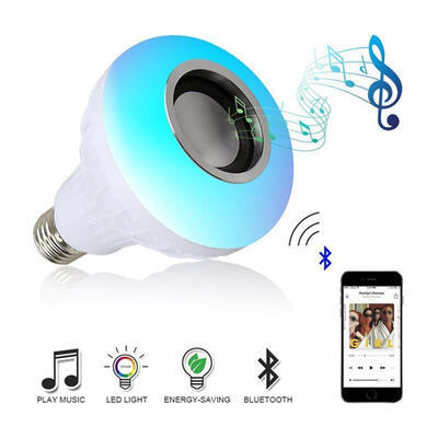

E27 Smart RGB Speaker LED Music Bulb Dimmable Wireless 12W LED Lamp With 24 Keys Remote Control