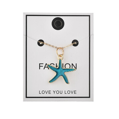 

Trendy Summer Sea Beach Jewelry Boho Sea Necklace Starfish Conch Shell Necklace Pendant For Women Collier Femme Shell Cowrie