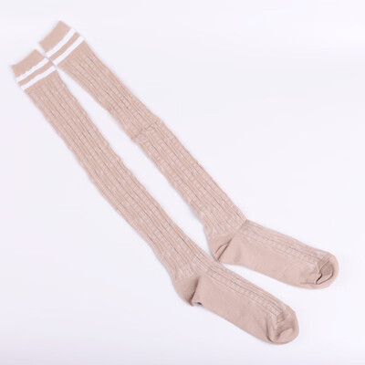 

Womens Cotton Over The Knee Knitting Thigh High Long Striped Socks Stockings