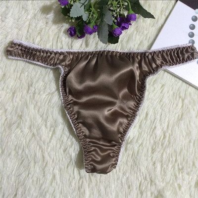 

Mens Silk Sexy Soft Briefs Thong T-back Bulge Pouch Bikini Underpants Underwear