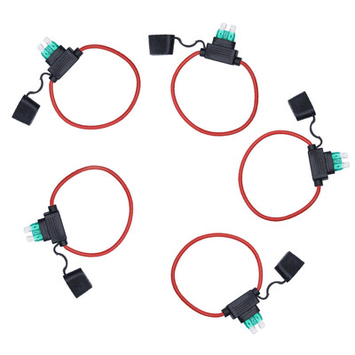 

Tailored 5 x Standard Fuse Holder Splash-Proof 30A 12 AWG Cable In Line Car Auto