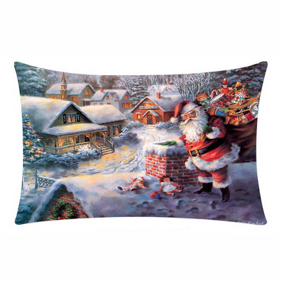 

〖Follure〗Merry Christmas Rectangle Cushion Cover Throw Pillow Case Pillowcase