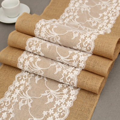 

Rustic Country Style Lace Home Wedding Birthday Party Dinner Table Runner Decor
