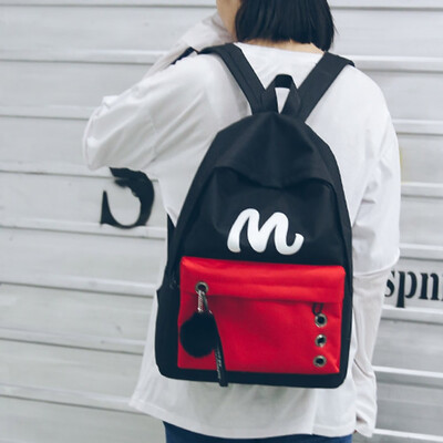 

Tailored Unisex Canvas Letter Backpack Outdoor Travel Backpack Student Bag Shoulder Bag