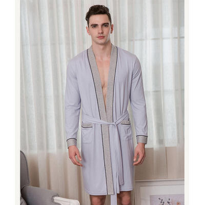 

Summer Mens Bathrobe Male Cotton Nightgown Sauna Bath Towel Robe Dressing Gown Pajama Yukata Sleep Wear