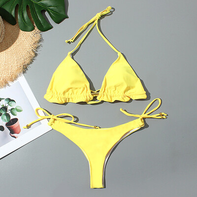 

Saidsome Womens Sexy Swimsuit Bikini Solid Color Split Swimsuit Bikini
