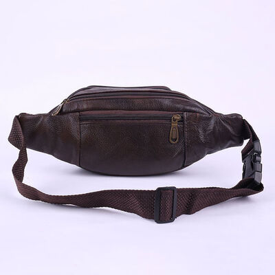 

2018 New Style Fashion Black Leather Fanny Pack Mens Waist Belt Bag Womens Solid Zipper Hip Pouch Travel