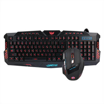 

HXSJ J30 USB Wired Keyboard Backlight 5500DPI Adjustable Optical Mouse Kit