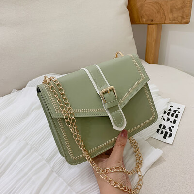 

2019 new fashion simple sewing thread chain shoulder bag female casual wild fresh temperament embroidery thread Messenger bag