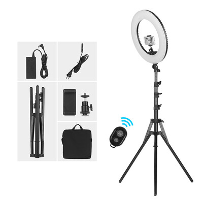 

18 Inch Dimmable SMD LED Ring Light Kit 48W Stepless Brightess Adjustment 3200K-5600K Lighting Ringlight with Tripod Stand Carryin