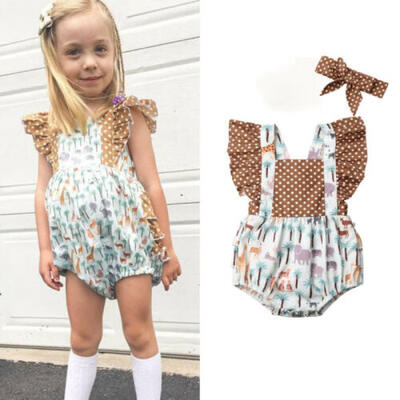 

Newborn Baby Girls Short Sleeve Romper Ruffle Jumpsuit Bodysuit Outfits Clothes