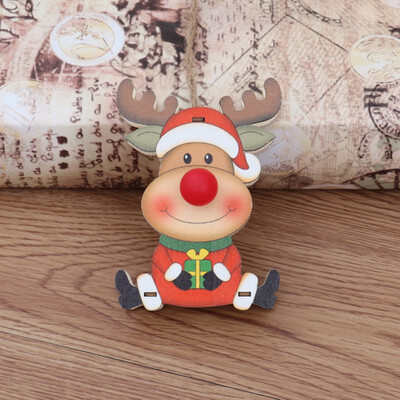 

Wooden Glowing Hanging Decoration Christmas Red Nose Doll Hanging Decoration