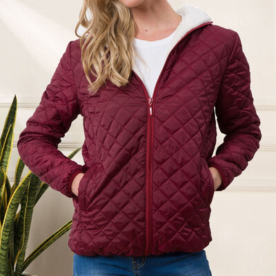 

Autumn Winter Women Fashion Short paragraph Fleece Solid color Hooded Coat