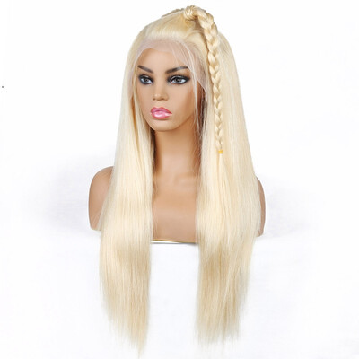 

Peruvian Hair Straight Human Hair Wigs Blonde Color 613 Human Hair Lace Front Wigs