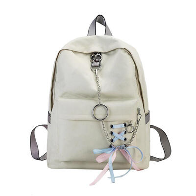 

Women Girls Canvas Backpacks Travel Rucksack Chain School Shoulder Handbags