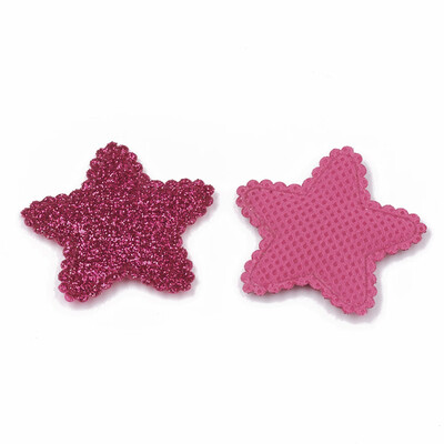 

Glitter PU Patches with Non Woven Fabric Back&Sponge Inside Star MediumVioletRed 33x3435x25mm