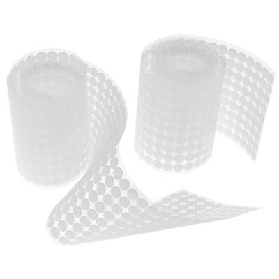 1000 Pairs Double-sided Adhesive Fastener Tape Hooks Loops Disks White