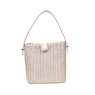 

Tailored 2019 New Casual Bucket Bag Wild Woven Handbag Fashion Shoulder Messenger Bag