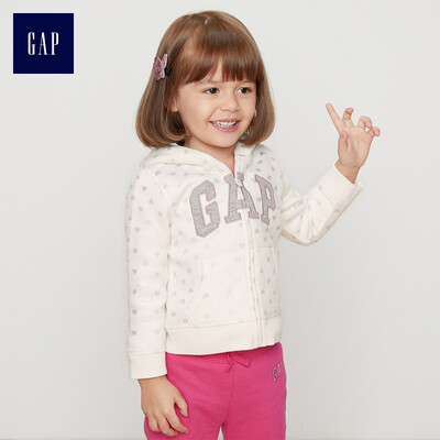 

Gap baby girl childrens fleece sweater 307656 baby winter childrens wear childrens hooded sweatshirt heart-shaped pattern 110cm 5T