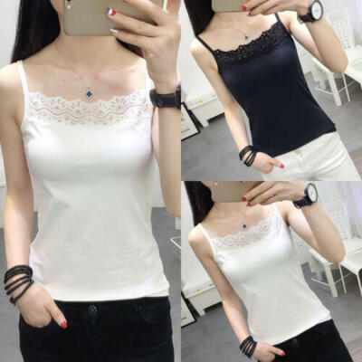 

Womens Lace Crop Top Casual Vest Fashion Camisole Sleeveless Tank Top T-Shirt
