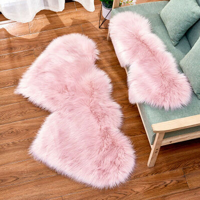 

Fluffy Wool Sheepskin Mat Sofa Bedroom Washable Rug Floor Carpet Blanket Rugs
