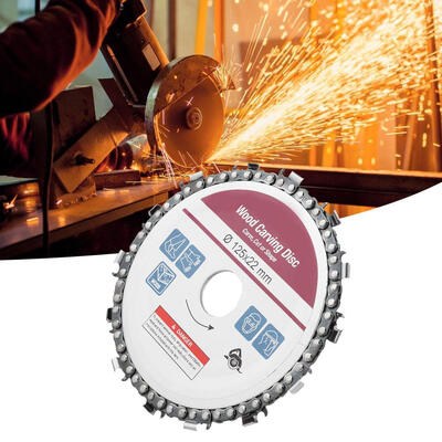 

Greensen 5in Log Carving Disc Angle Grinder Chain Disc Carving Saw Blade 14 Teeth Angle Grinder Chain Wood Carving Disc