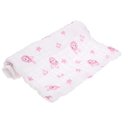 

Baby Girls Boys Cartoon Animal Print 6-Layer Gauze Towel Baby Wash Cloth
