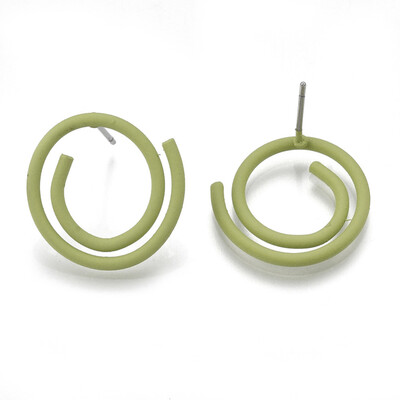 

Spray Painted Iron Ear Studs with Steel Pins YellowGreen 185x185mm Pin 07mm