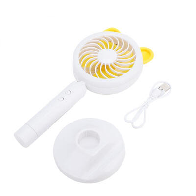 

Greensen 1Pc Portable Handheld Mini Desktop Fan USB Rechargeable Light Fans with Phone Bracket