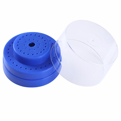 

Toponeto 60 Holes Nail Drill Bit Holder Display Standing With Cover Storage Box