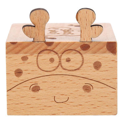 

Cartoon Animal Wooden Hand Cranked Music Box Home Crafts Ornaments Gifts