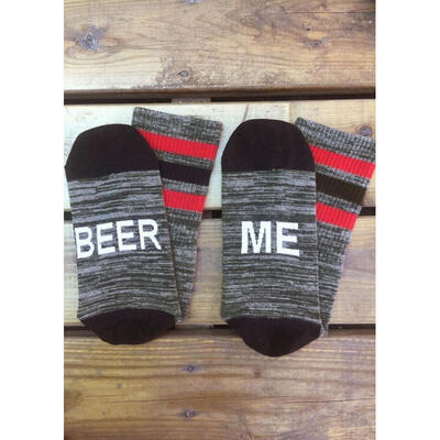 

Letter Printed Cotton Blend Men Women Socks Funny Novelty Vintage Retro Socks