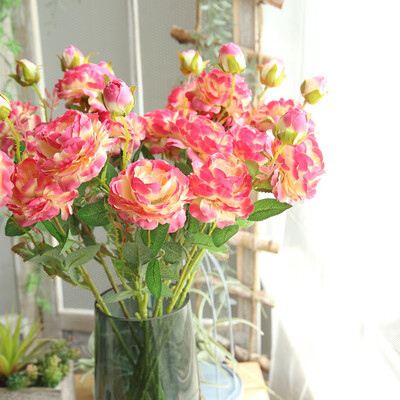 

Gobestart Artificial Fake Western Rose Flower Peony Bridal Bouquet Wedding Home Decor BU