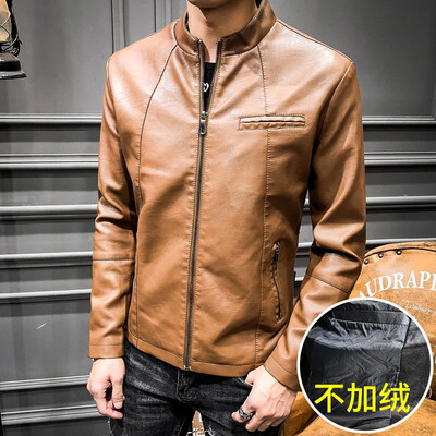 

KSENV leather jacket 2019 autumn new men short warmth self-cultivation lapel 11246