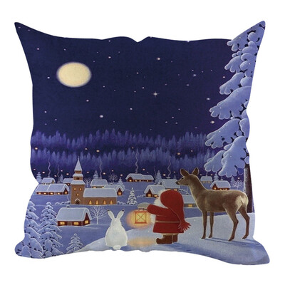 

Siaonvr Christmas Pillow Cover Pillowcases Decorative Sofa Cushion Cover Home Decoration