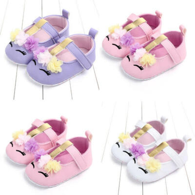 

USA Infant Newborn Baby Girls Soft PU Crib Shoes Walking Prewalker Flat Shoes