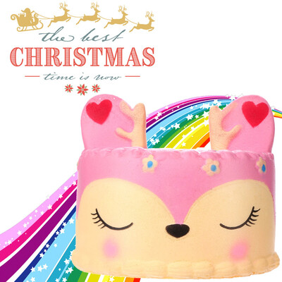 

Siaonvr Adorable Squishies Pink Deer Cake Slow Rising Fruit Scented Stress Relief Toys