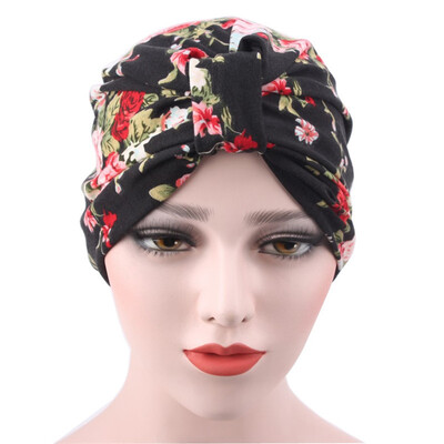 

Women Muslim Headscarf Floral Baotou Hat Headscarf Cap Beanie Hat Scarf