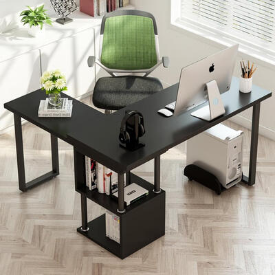 

Shaped Office Corner Computer Desk Home Office Study Laptop PC Work Wood Table