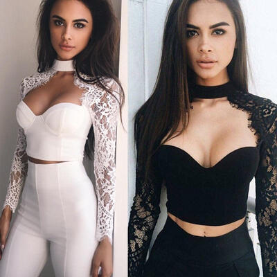 

Fashion Summer Women Casual Tank Tops Vest Blouse Long Sleeve Crop Tops Shirt