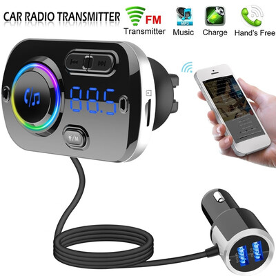 

Wireless Bluetooth V50 Car FM Transmitter Kit Quick Charge 30 USB Charger MP3 Player Multi-function Support TF card function