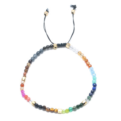 

New 12 Constellation Lucky Stone Simple Bracelet 3mm Beads Adjustable Bracelet Hollywood Beaded Bohemia Bracelets Unisex